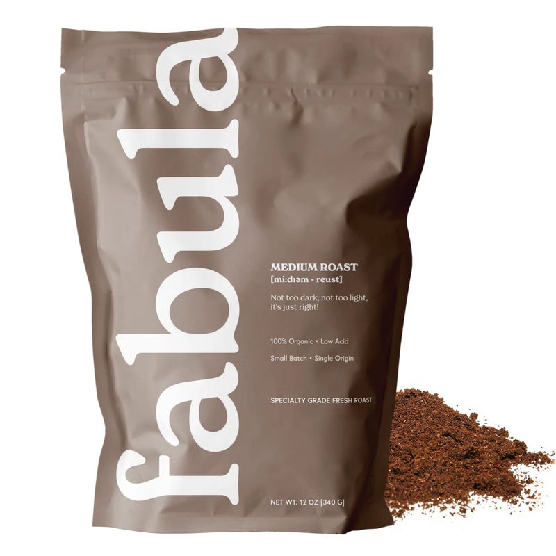 Fabula Organic Coffee for French Press, Low Acid Coffee Freshly Ground - Non-GMO - No Mold - Mycotoxins Pesticides Free - Single Origin - 12 oz - Image 1